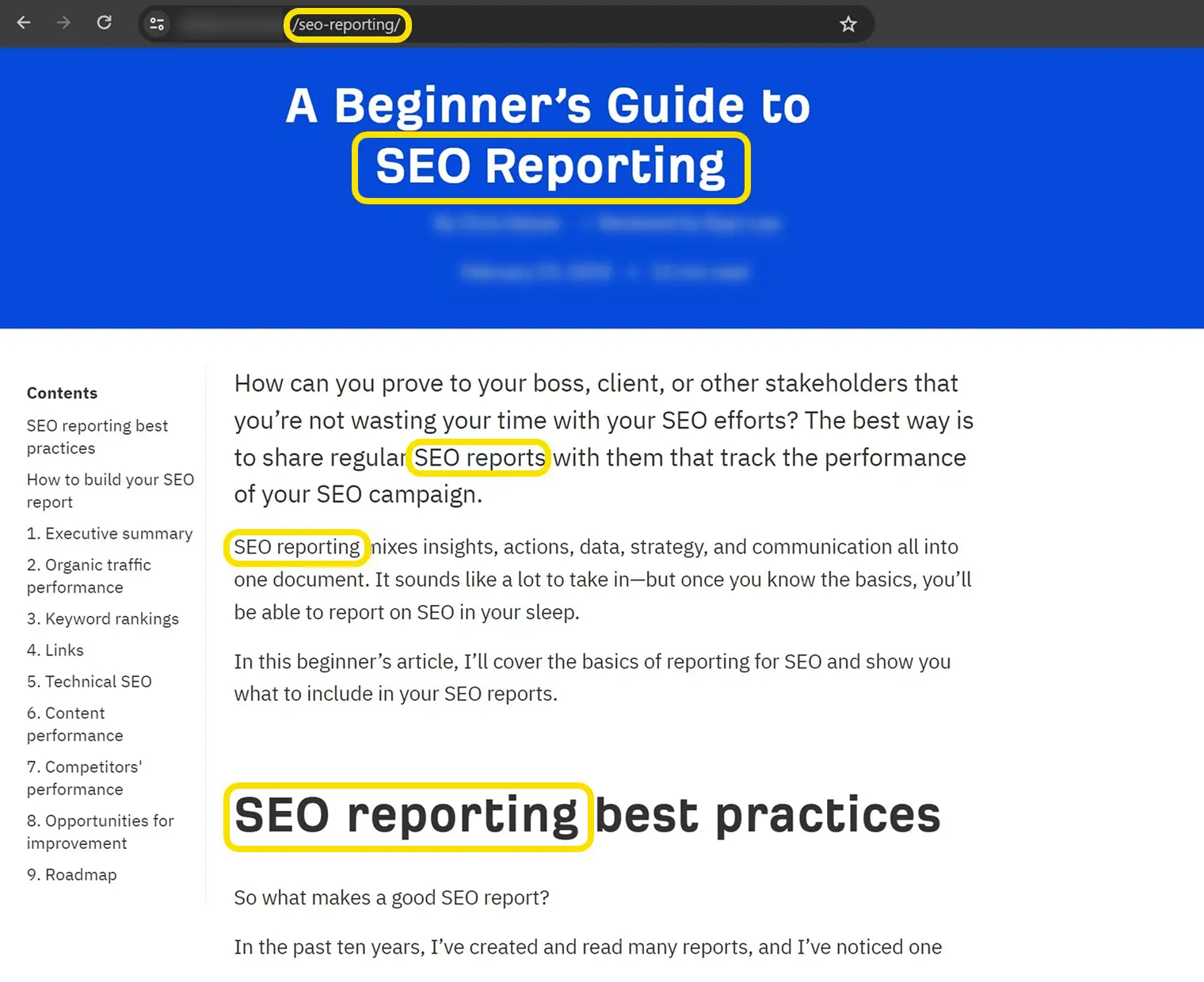target keyword
